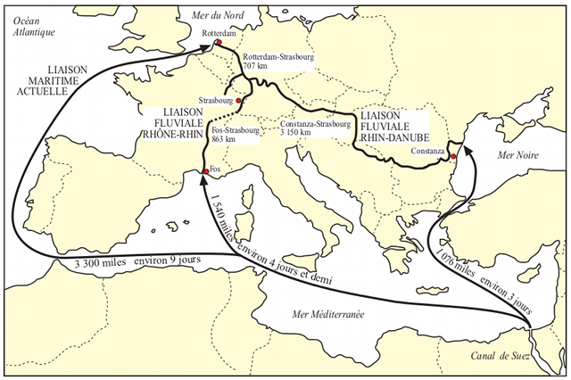 Carte voies martimes et fluviales