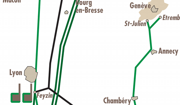 Oléoducs et raffineries dans les régions concernées par le canal Rhin-Rhône - 1997