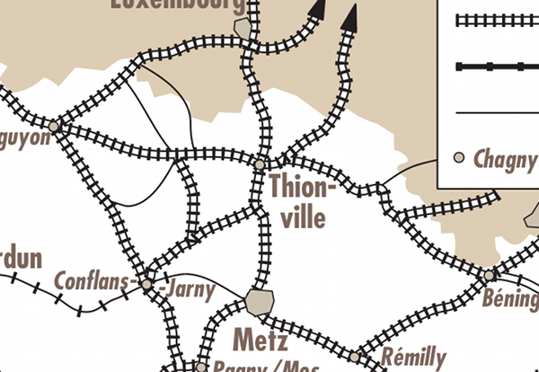 Voies ferrées dans le quart nord-est de la France - 1997