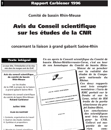 Avis scientifique sur les études d'environnement de la CNR par le Comité de bassin Rhin-Meuse.