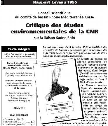 Critique des études environnementales de la CNR - Comité de bassin Rhône-Méditerranée-Corse