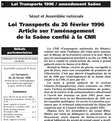 Débats parlementaires article 34 loi n°96-151